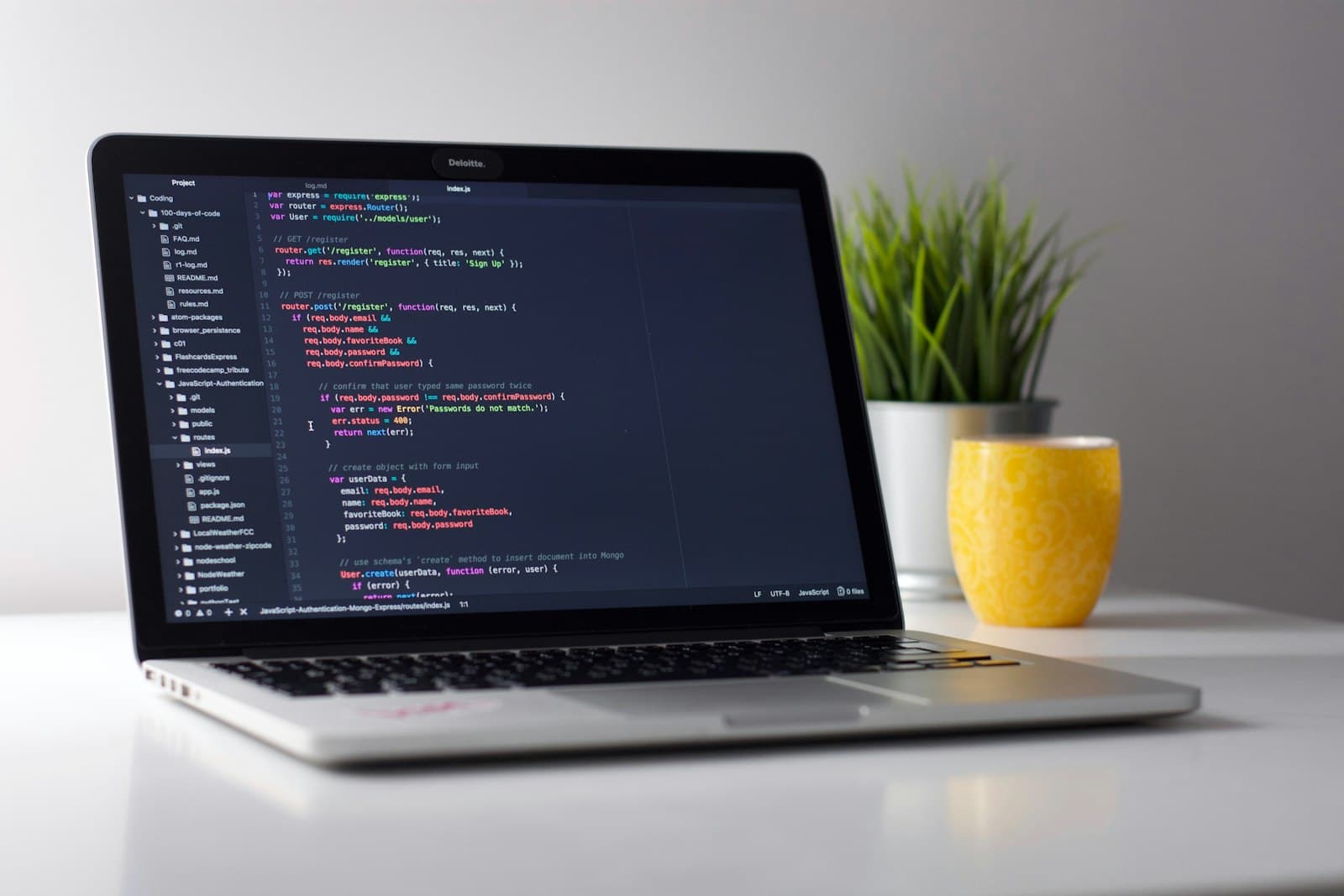 Zhvillim web custom dhe kod në laptop